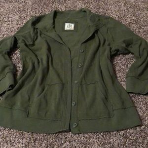 Old Navy 2x sweatshirt, olive green button front